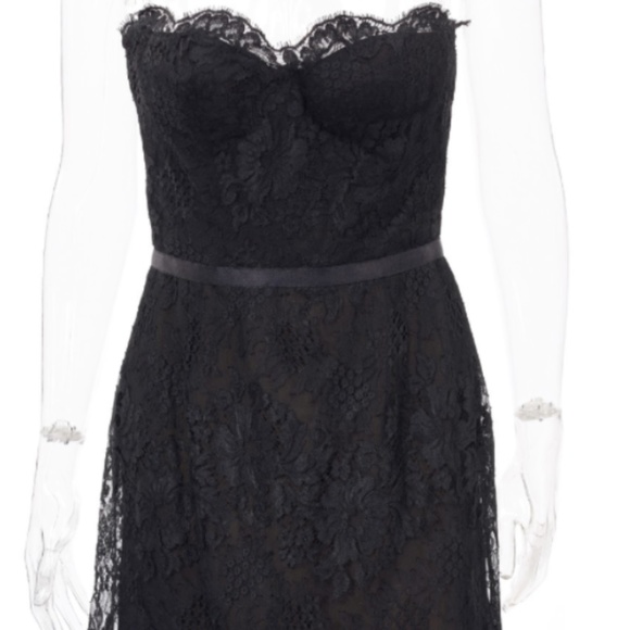 Chanel Vintage Fall 1995 Black Floral Lace Sweetheart Bustier Dress - Picture 9 of 10